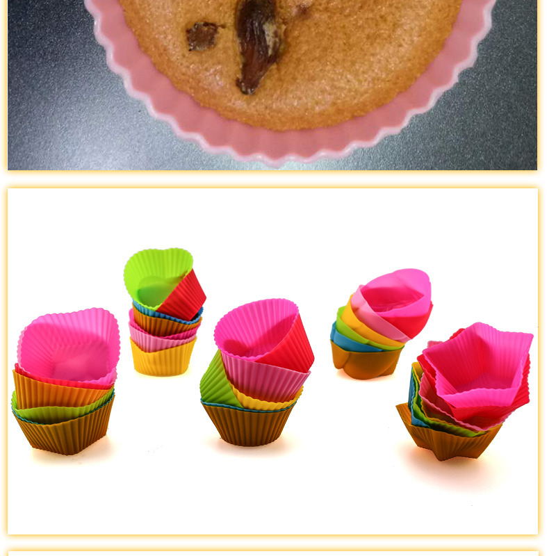 dropship 5pcs/Set Silicone Cake Mold Round Shaped Muffin Cupcake Baking Molds Kitchen Cooking Bakeware Maker DIY Cake Decorating Tools