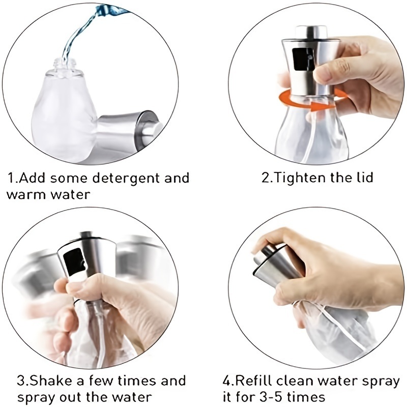 dropship Olive Oil Dispenser Bottle Oil Sprayer Dispenser Vinegar Sprayer Dressing Spray Portable; Grilling Olive Oil Glass Bottle 200ml; For Kitchen; Cooking; Salad; Bread Baking