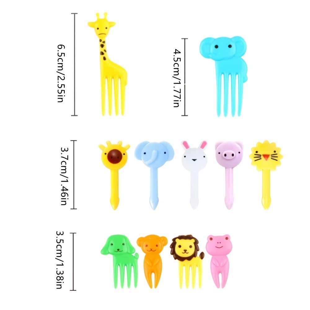 dropship 10PCS Cute Fruit Fork; Reusable Mini Animal Forks; Food; Cakes; Snacks; Fruit Decorations; Suitable For Children