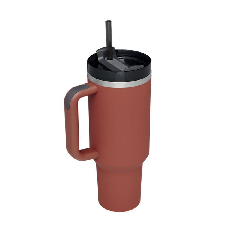 dropship 1200ml Stainless Steel Mug Coffee Cup Thermal Travel Car Auto Mugs Thermos 40 Oz Tumbler with Handle Straw Cup Drinkware New In