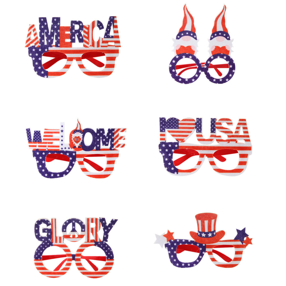 dropship JOYMEMO 6PCS Independence Day Glasses Set American National Day Party Decoration Supplies USA 4th of July Event Party Supplies