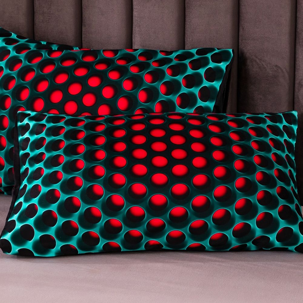 dropship 3pcs Y2K Stereoscopic Dense Holes Pattern Bedding Set; Colorful Duvet Cover Set (Without Quilt)
