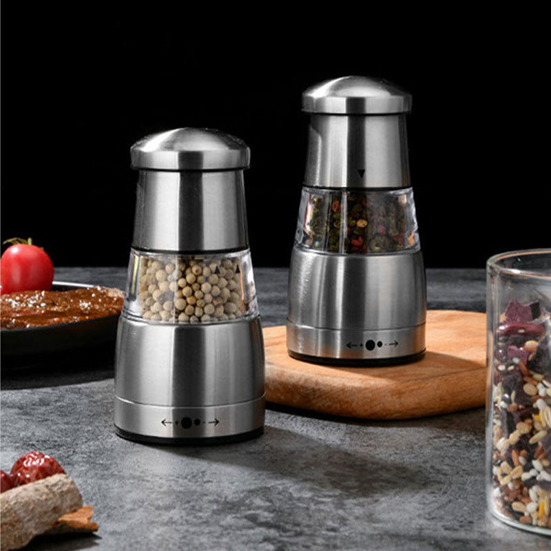 dropship Multi Functional Manual Pepper Mill Convenient Stainless Steel Grinding Bottle Black Pepper Adjustable Grinder Condiment Tool