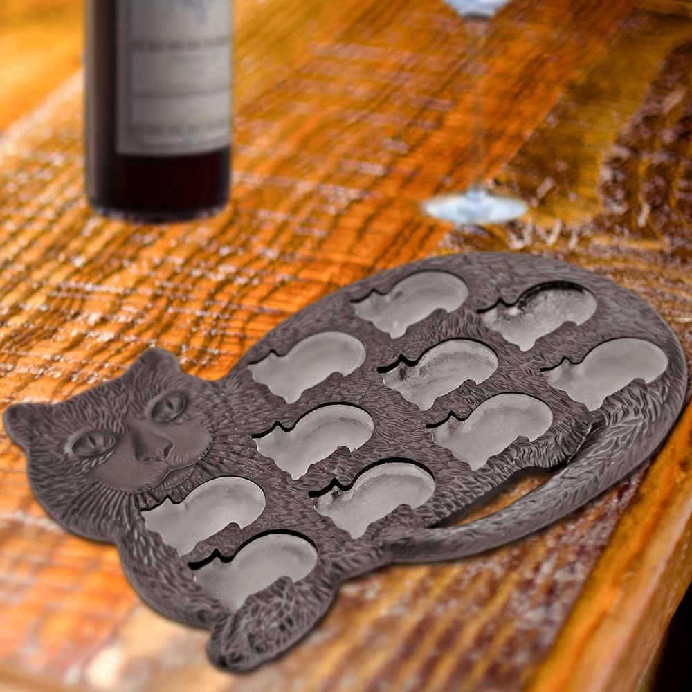 dropship 1pc Cat Shaped Silicone Ice Cube Tray And Mold- 9 Cavities - Fun & Cute Animal Replica Mold
