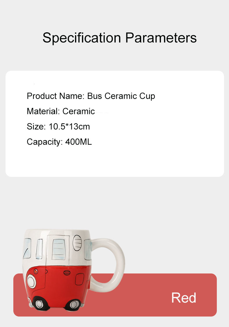 dropship Creative Ceramic Bus Cup Interesting Milk Coffee Mug