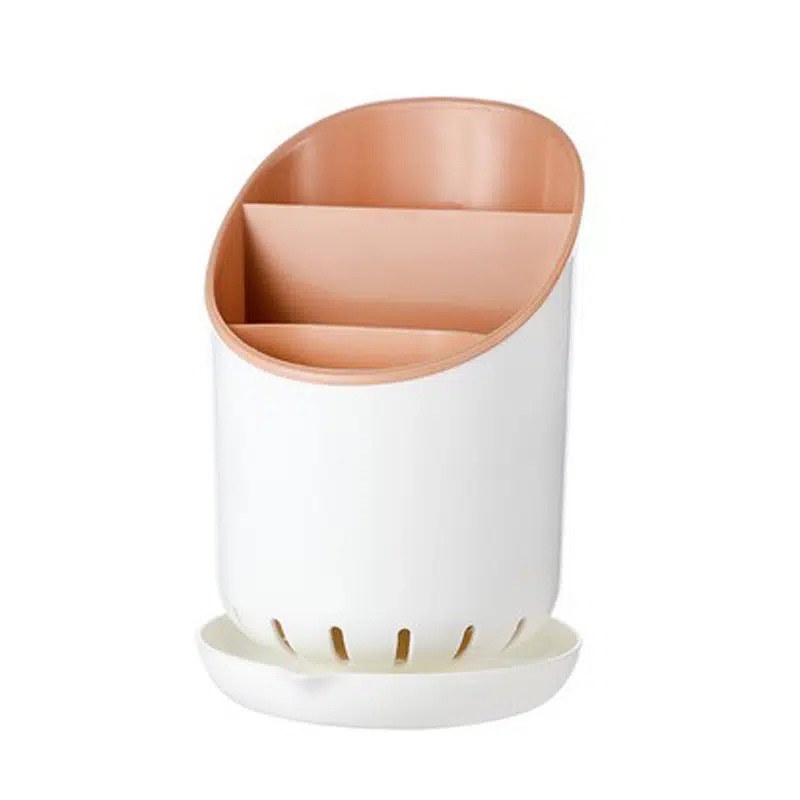 dropship 1pc Kitchen Utensil Holders Cutlery Drying Rack For Counter With Catch Pan And Drain Hole; Anti Tilting Kitchen Silverware Drainer Basket Sink