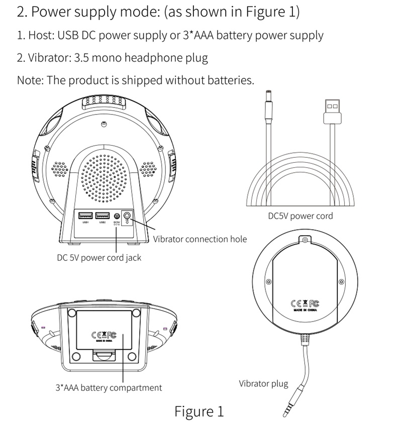 dropship LED Vibrating Loud Alarm Clock Strong Bed Vibration Shaker for Heavy Sleepers Deaf Senior Kids Display Dimmer Snooze USB Charger