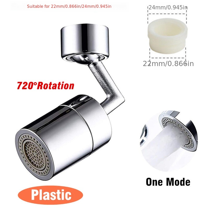 dropship 1pc New Universal 1080° Rotation Extender Faucet Aerator; Plastic Splash Filter; Kitchen Washbasin Faucets Bubbler Nozzle Robotic Arm