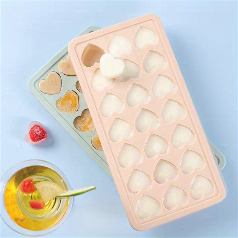 dropship 1pc Silicone Heart-shaped Ice Tray Ice Cube Mold Homemade Ice Cube Box Refrigerator Ice Maker