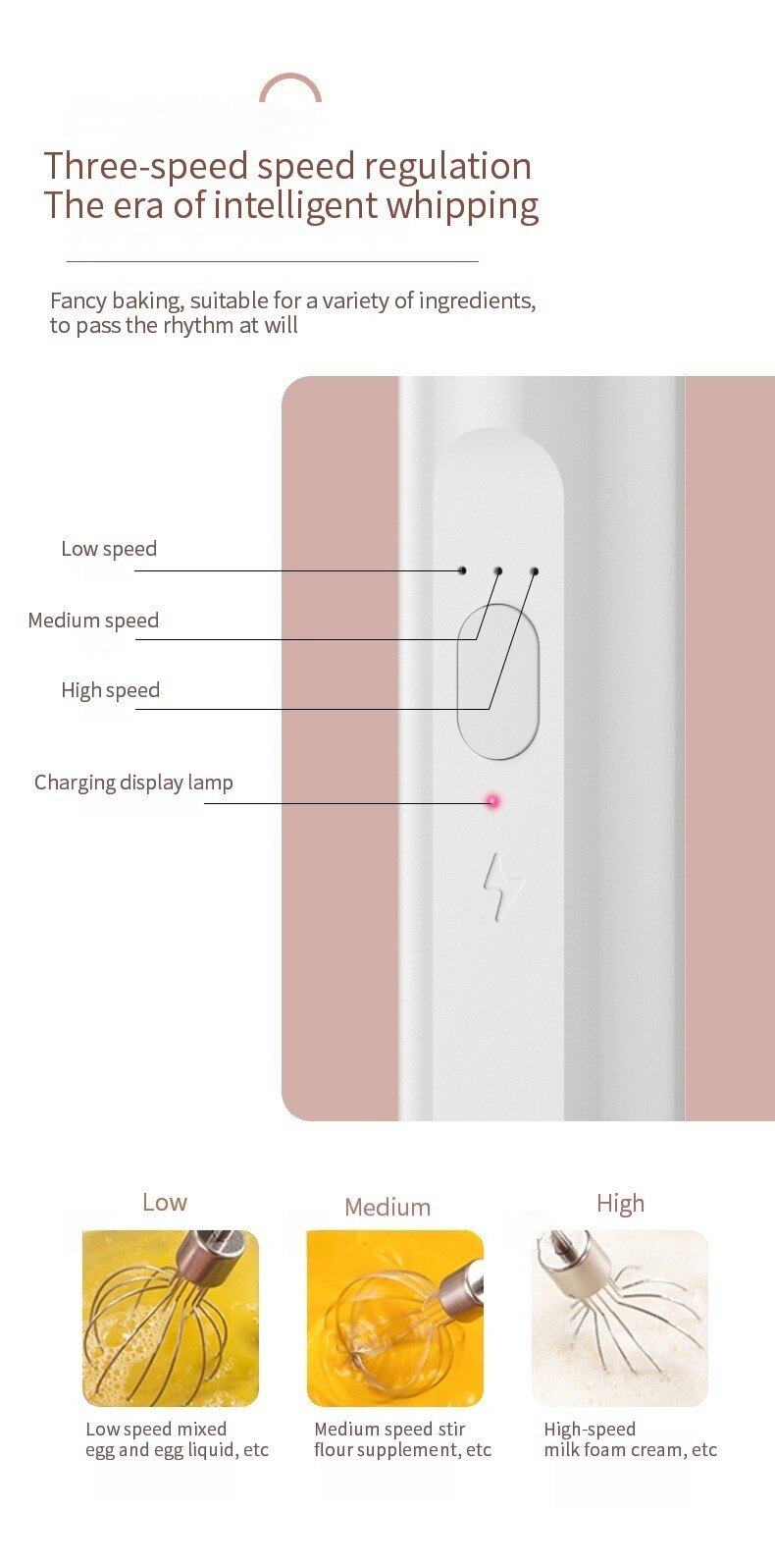 dropship Electric Milk Frother Handheld Egg Beater Coffee Milk Drink Egg Mixer Foamer Foamer Household Kitchen Cooking Tool