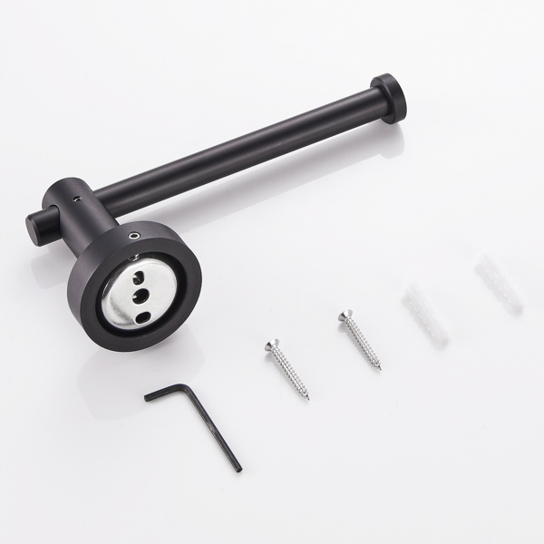 dropship Bathroom Hardware Set; Thicken Space Aluminum 6 PCS Towel bar Set- Matte Black 24 Inches Wall Mounted