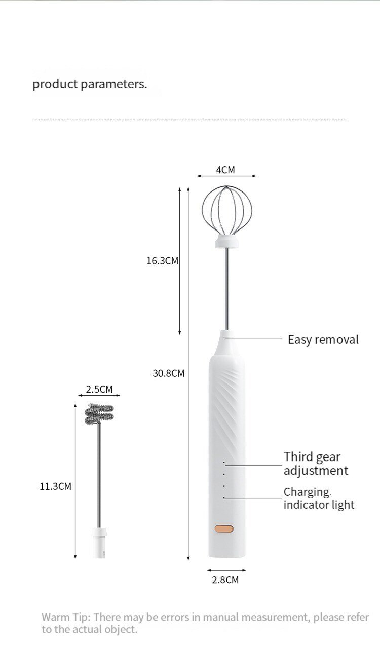 dropship Egg Beater Electric Handheld Rotary Egg Whisk Coffee Frothing Wand Cappuccino Frother Mixer USB Portable Kitchen Tools
