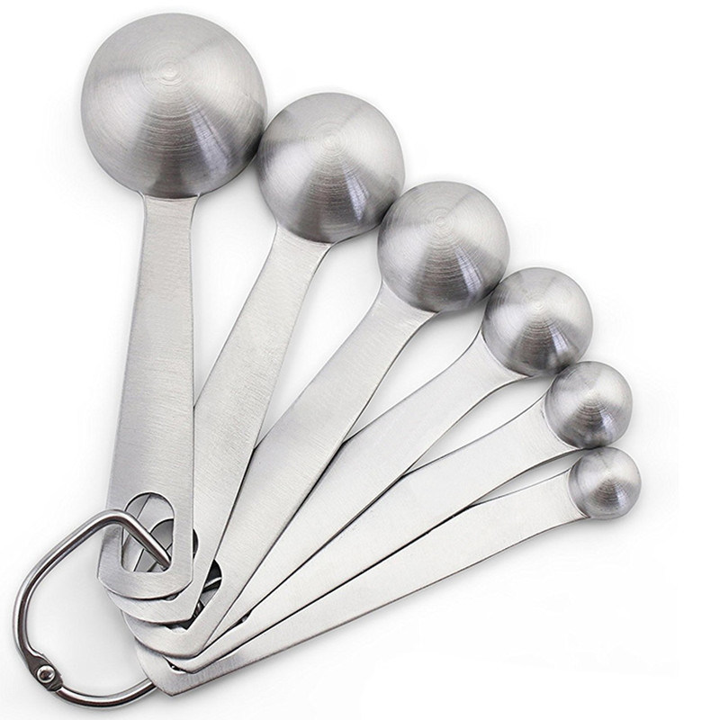 dropship Stainless Steel Measuring Spoons; 6pcs Seasoning Measuring Spoons Thicken 1.2mm