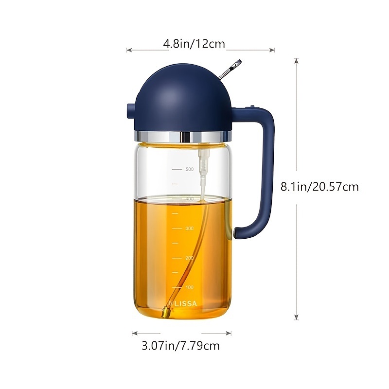 dropship 1pc 2-in-1 Oil Bottle Spray And Automatically Open Pour Olive Oil Gravy Boats Grill Sprayer Leak-proof Nozzle BBQ Kitchen Accessories