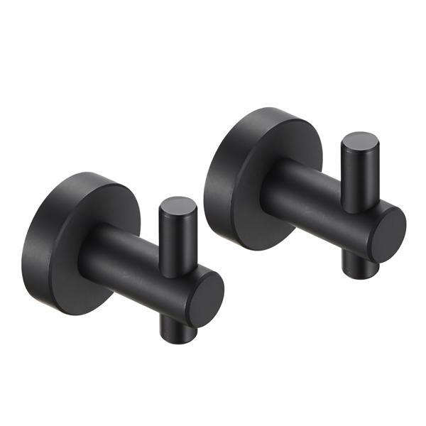 dropship Round Base Wall Hanging Hook with Screws- Matte Black Hook; 2 Pack; for Entry Shoe Cabinet; Wardrobe Bathroom Bedroom Furniture Hardware