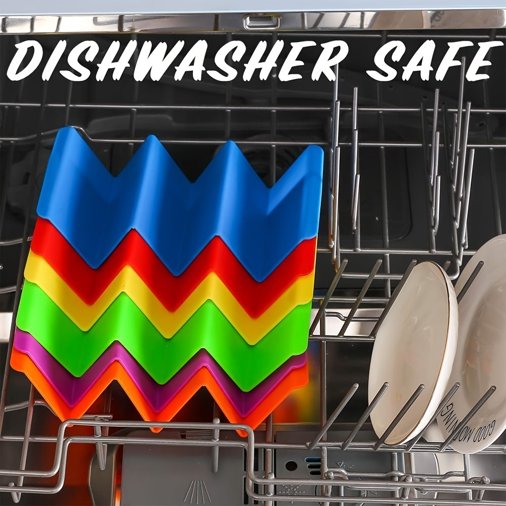 dropship 1pc/6pcs Colorful Taco Holder Stands - Premium Large Taco Tray Plates Holds Up To 3 Or 2 Tacos Each, PP Health Material Very Hard And Sturdy, Dishwasher & Microwave Safe