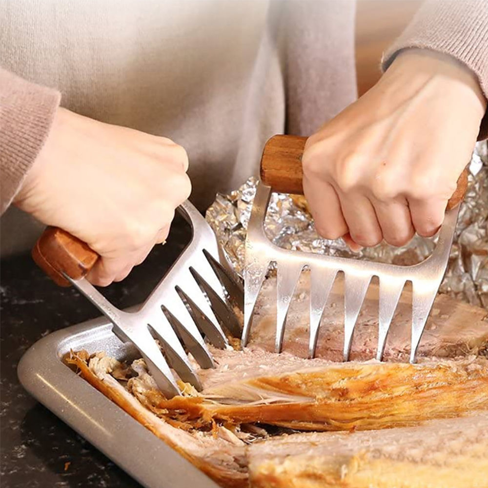 dropship Steel/Plastic Meat Shredder Claws BBQ Claws Pulled Meat Handler Fork Paws for Shredding All Meats Accessories Kitchen Tools Paws