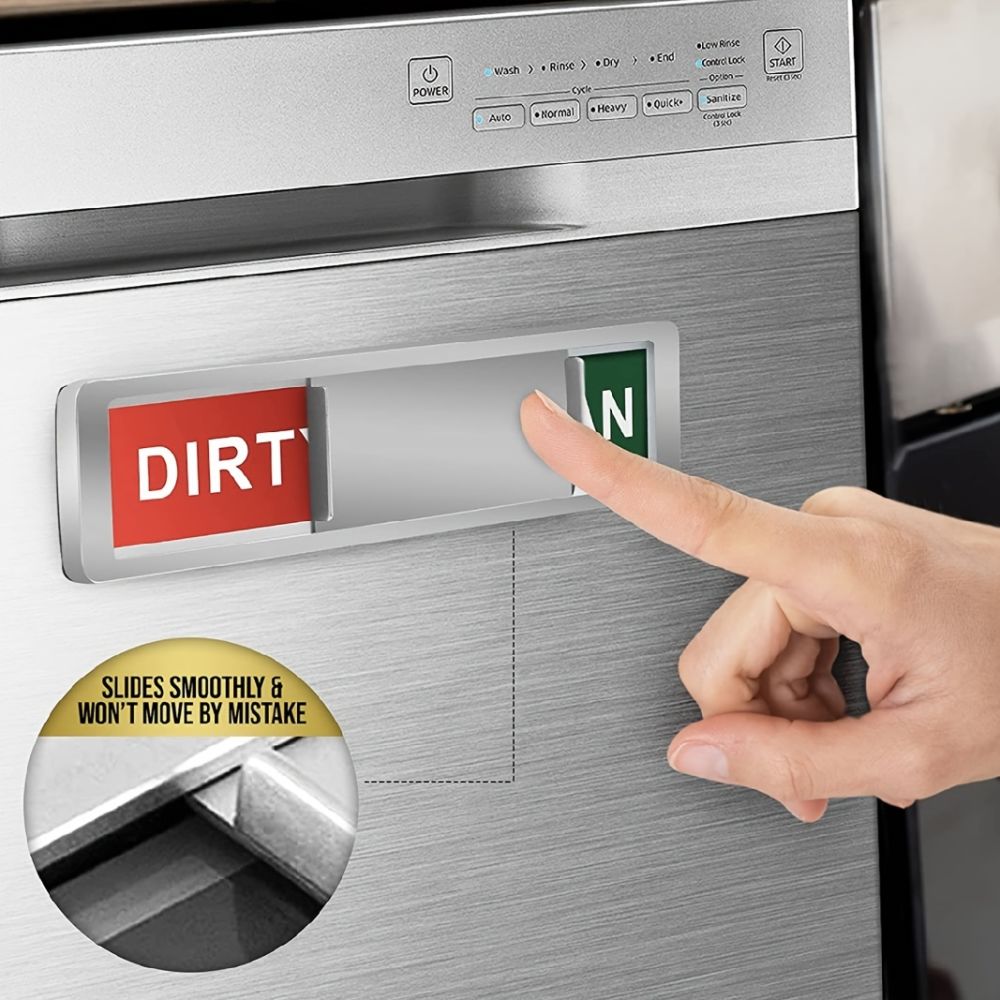 dropship 2 Pack Dishwasher Magnet Clean Dirty Sign Shutter Only Changes When You Push It Non-Scratching Strong Magnet Options Indicator