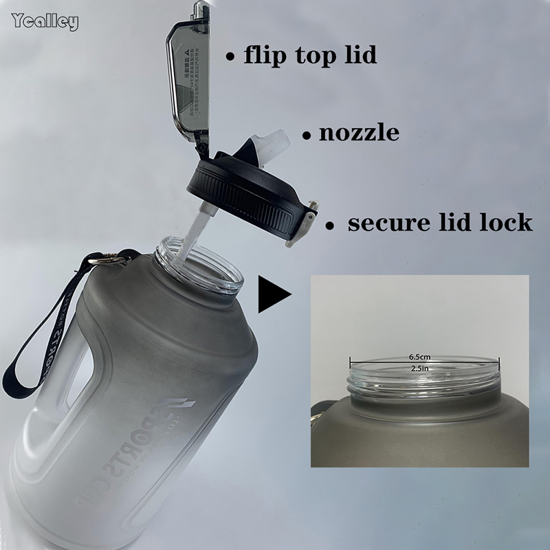 dropship YCALLEY Sport Water Bottle Reminder Silicone Sith Straw Waterbottle Items Fitness Big Bottles 1500ML / 2300ML / 3800ML Sport