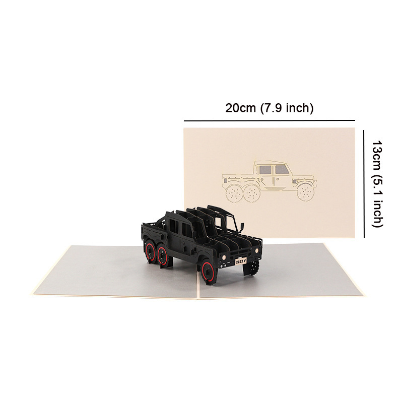 dropship 1pc Car Pop Up Card With Envelope Handmade 3D Greeting Card For Father's Day; Birthday Card For Dad; Men; Boyfriend; Husband; Boys; Kids 13*20cm(5.1*7.9 Inch)