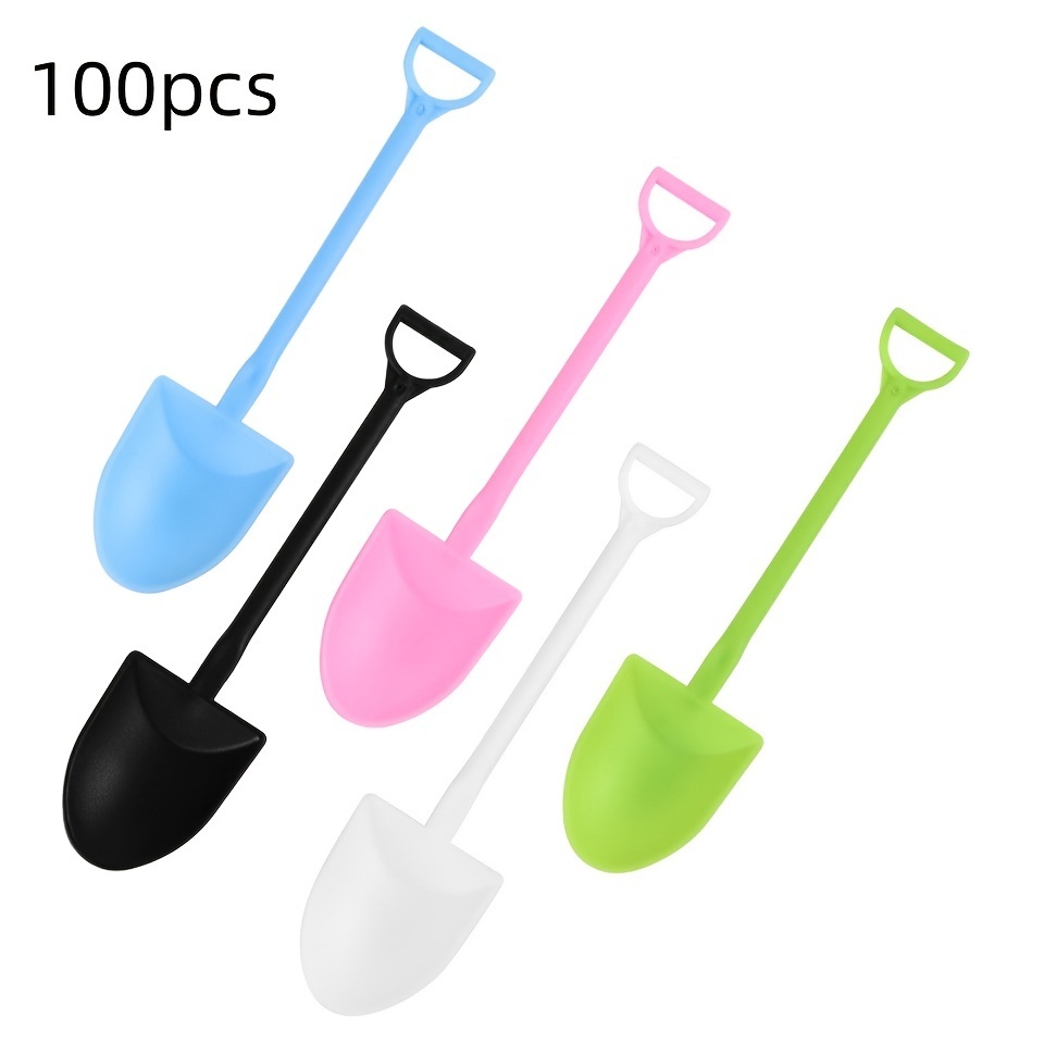 dropship 100pcs Disposable Spoon; Plastic Ice Cream Cake Cheese Dessert Spoon; Pudding Shovel Yogurt Spoon