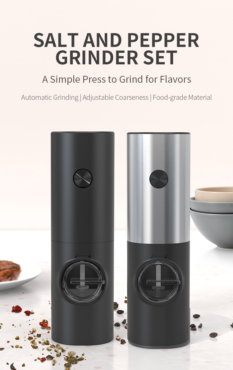 dropship 1pc Electric Salt And Pepper Grinder With Adjustable Coarseness Refillable; Pepper Mill; Battery Powered; Kitchen Automatic Grinder; Kitchen Gadgets