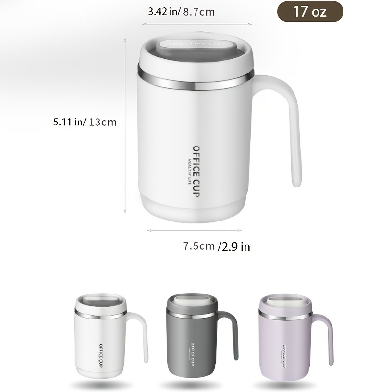 dropship 1pc Stainless Steel Cups With Lid; 16 Oz 304 Stainless Steel Tumblers Durable Coffee Mug With Splash Proof Sliding Lid; Drink With Lid Open; Non-Insulated Mug; Without Straw