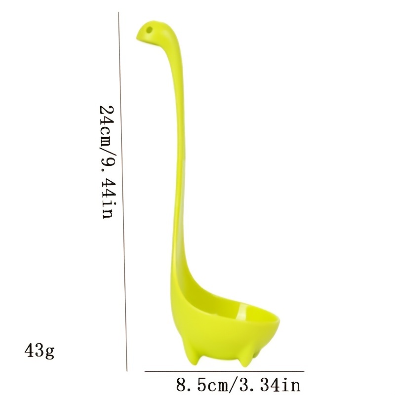 dropship 1pc Creative Dinosaur Soup Spoon; Food Grade PP Long Handle Vertical Spoon; Cooking Kitchen Cooking Mixing Spoon; Kitchen Supplies