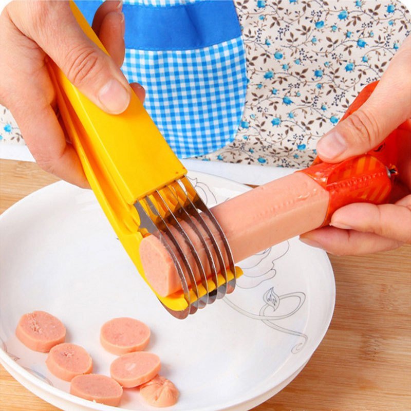 dropship 1pc Banana Slicer, Kitchen Gadget, Stainless Steel Blade, Banana Slicer, Cucumber, Ham, Can Be Used With 6.88in*2.04in