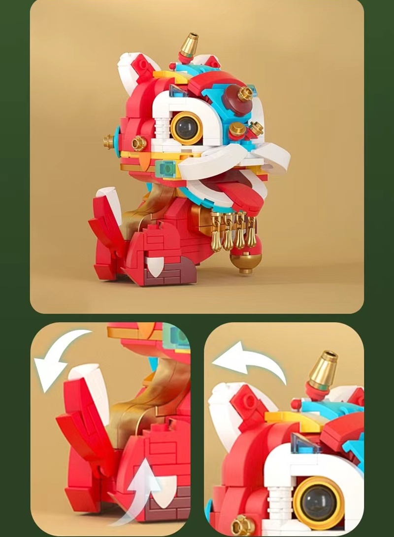 dropship 1pc Building Blocks Ornament; Chinese New Year Gifts; Doll Ornaments To Attract Blessings And Wealth 4.61"×3.86"×3.07"