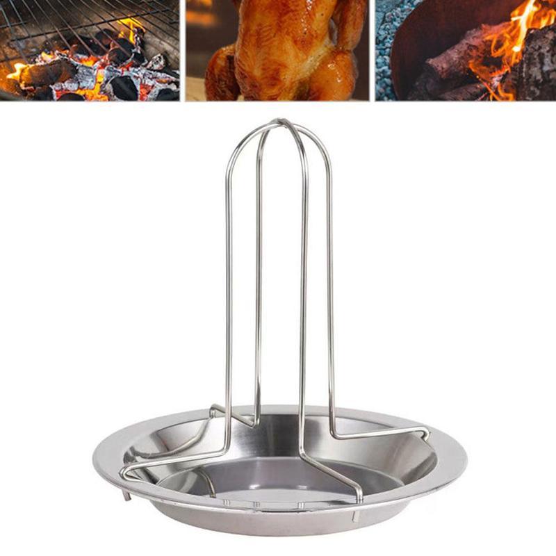 dropship 1 Pc Grilled Chicken Rack Barbecue Grillen Cooking Camping Roaster Bbq Rack Accessories Outdoor Rack Chicken Non-stick Pan