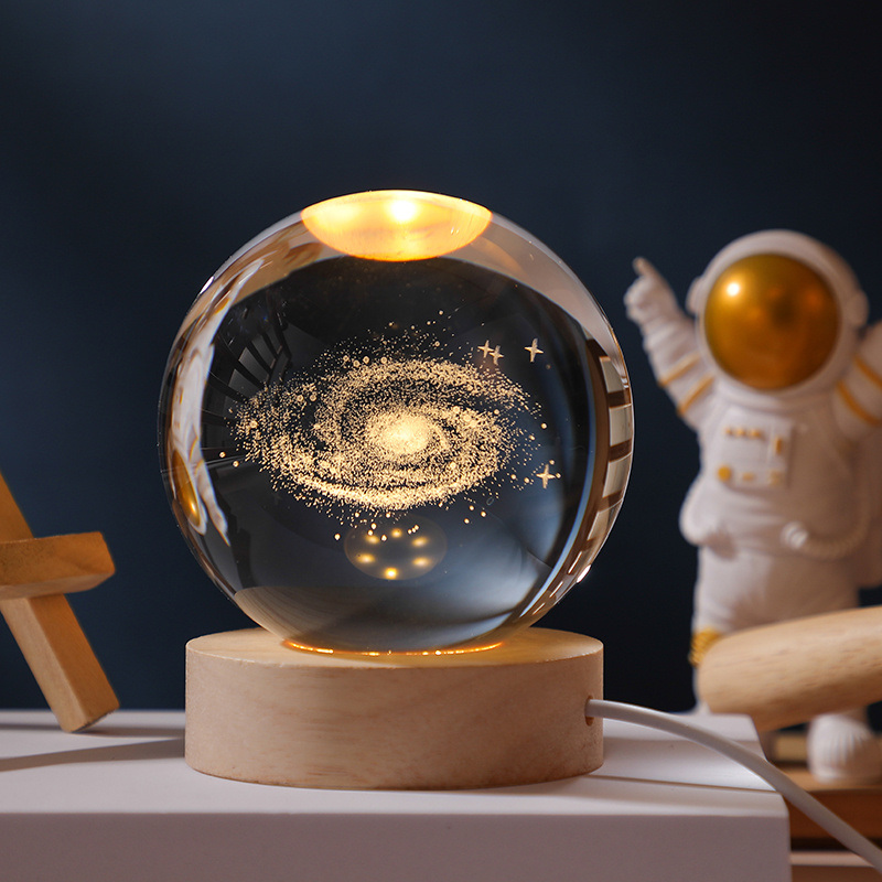 dropship 1pc Creative Crystal Ball Decoration; Desktop Night Light; Bedroom Night Light Valentine's Day Gifts Birthday Gifts