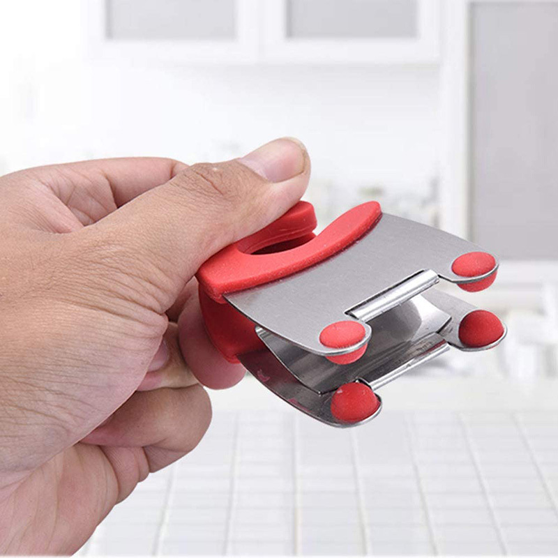 dropship Stainless Steel Pot Spoon Holder; Anti-Scald Silicone Grip Pot Clip Holder For Spoon; Kitchenware Bowl Clip; Cooking Utensils Tools