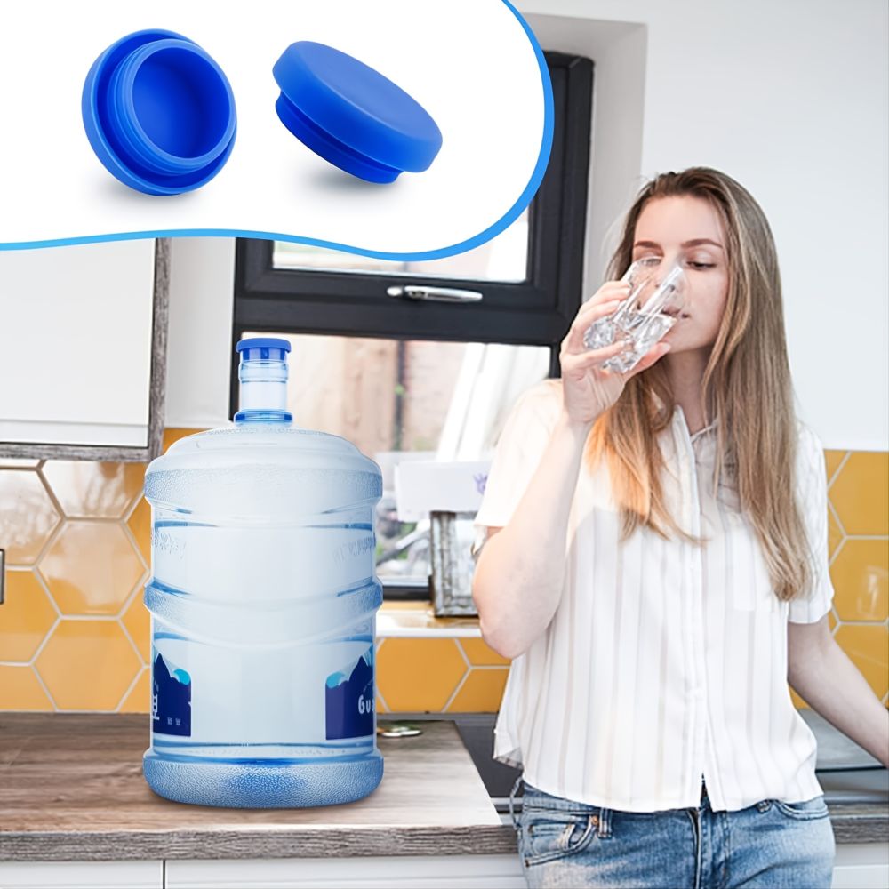 dropship 1 Pack 5 Gallon Water Jug Cap Reusable; Non-Spill 55mm/2.17in Water Bottle Caps; Silicone Replacement Cap Lids Anti Splash