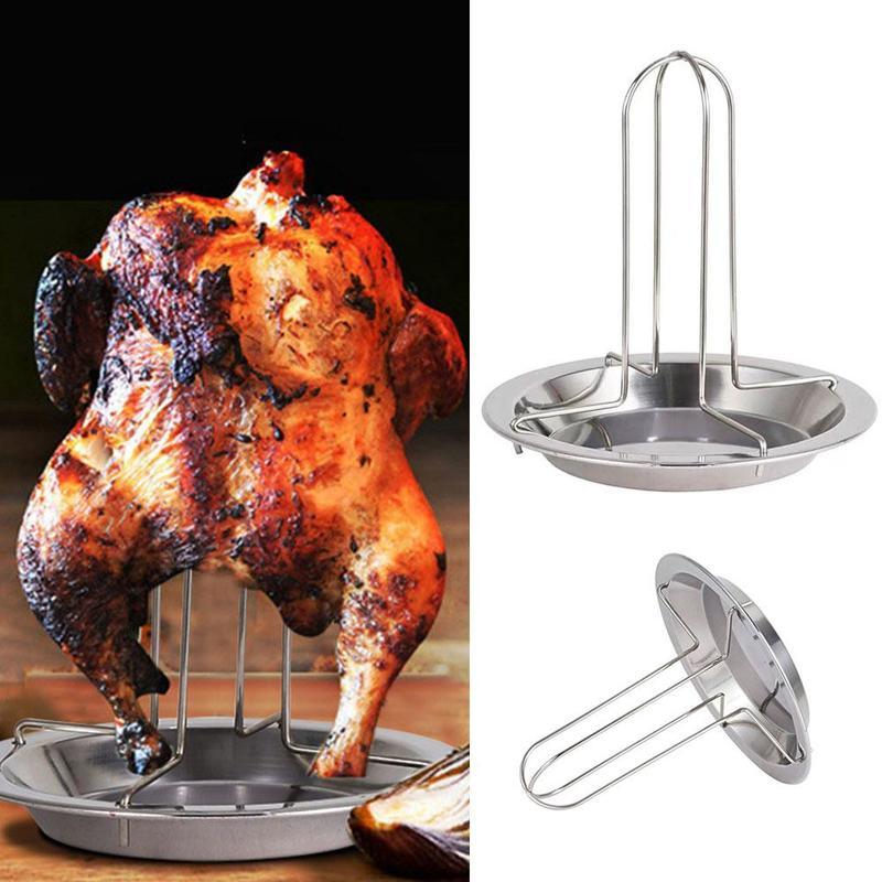dropship 1 Pc Grilled Chicken Rack Barbecue Grillen Cooking Camping Roaster Bbq Rack Accessories Outdoor Rack Chicken Non-stick Pan