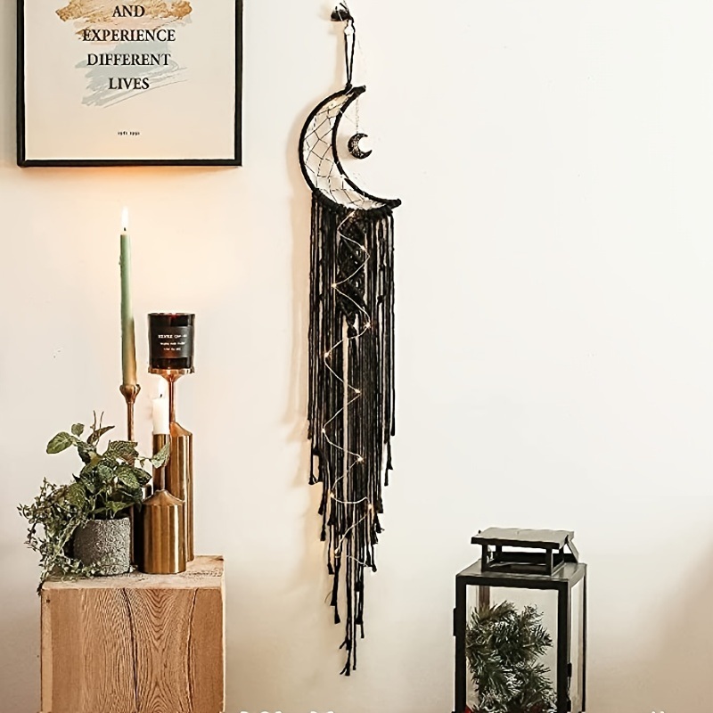 dropship 1pc Black Moon Decor Dream Catcher; Hanging Dream Catcher; Wall Decor Valentine's Day Gifts Birthday Gifts