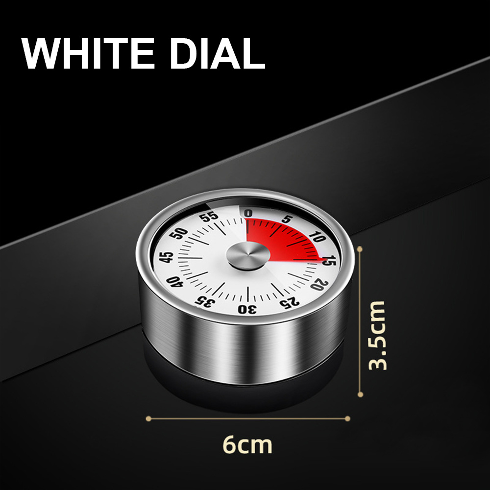 dropship Stainless Steel Visual Timer Mechanical Kitchen Timer 60-Minutes Alarm Cooking Timer With Loud Alarm Magnetic Clock Timer