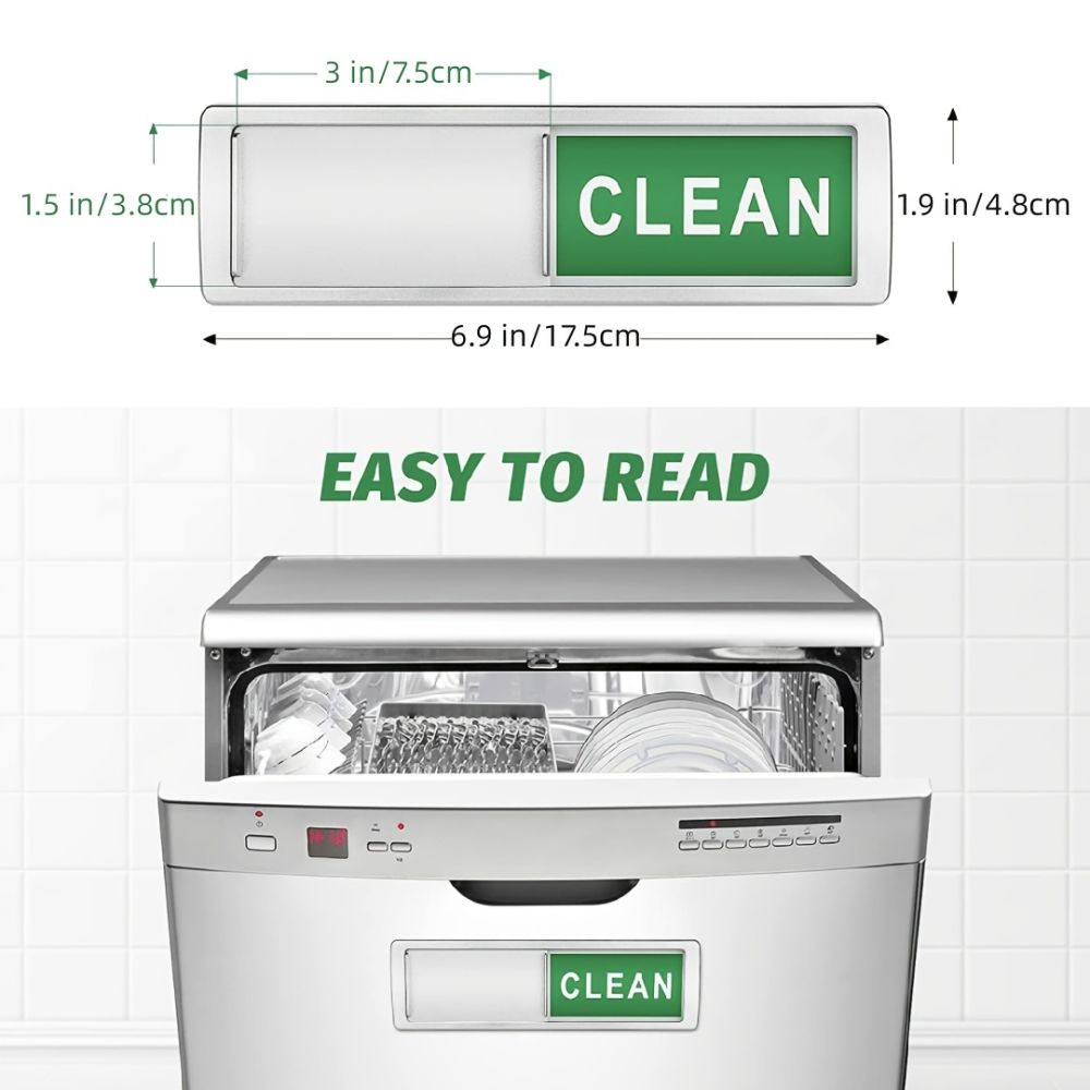 dropship 2 Pack Dishwasher Magnet Clean Dirty Sign Shutter Only Changes When You Push It Non-Scratching Strong Magnet Options Indicator