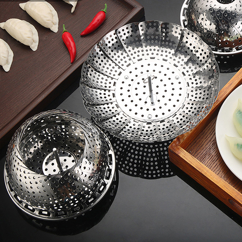 dropship 1pc Foldable Steaming Tray; Retractable Steaming Rack; Fruit Tray; Fruit Drainer