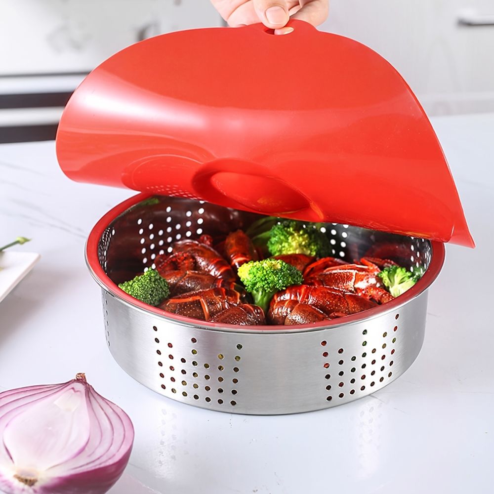 dropship 1pc 10.3in/25.8cm Large Silicone Fresh Keeping Lid; Heat Resistant Strong Sealing Microwave Cover; Kitchen Accessories