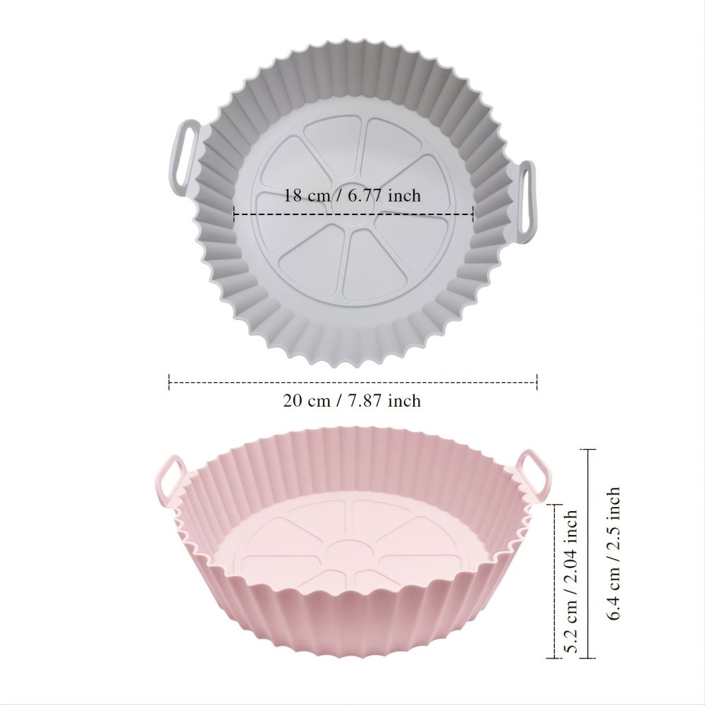 dropship 1/2pcs Air Fryer Silicone Pot; Reusable Air Fryer Liners; Silicone Air Fryer Basket; Food Safe Air Fryer Accessories