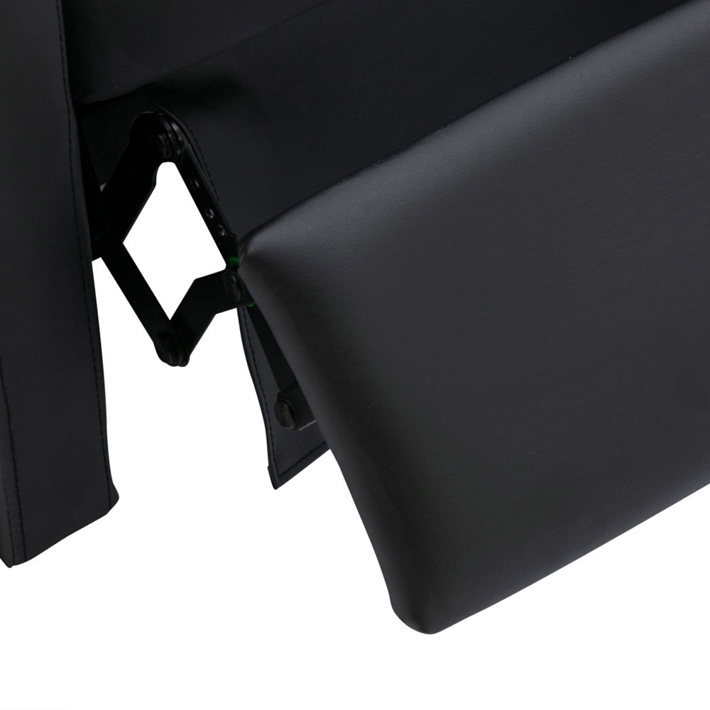 dropship Wood-Framed PU Leather Recliner Chair Adjustable Home Theater Seating with Thick Seat Cushion and Backrest Modern Living Room Recliners, Black(Old SKU:PP289527AAB)