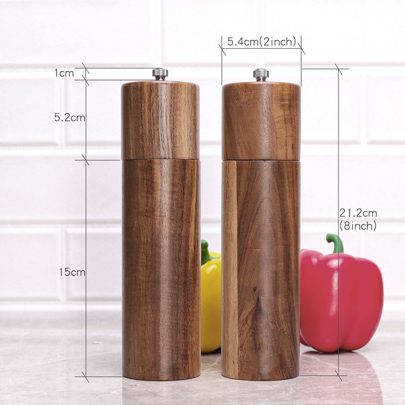 dropship Wooden Salt and Pepper Grinder Set Manual Salt and Pepper Mills for Seasoning; Meal Prep; Cooking; Serving; Dining; BBQ Tools