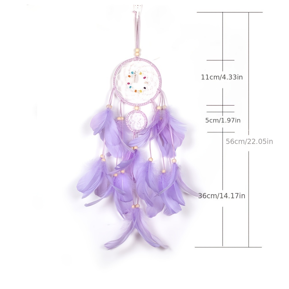 dropship 1pc Creative Dream Catcher With LED Lights; Night Light Dream Catcher; Wall Hanging Ornament