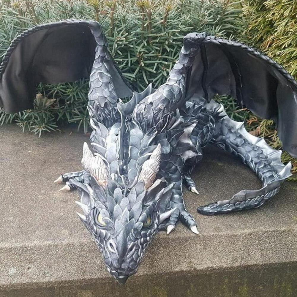 dropship Outdoor Garden Big Squatting Dragon Sculpture Dragon Guardian Statue Garden Dragon Sculpture Statue Decoration Gothic Dragon
