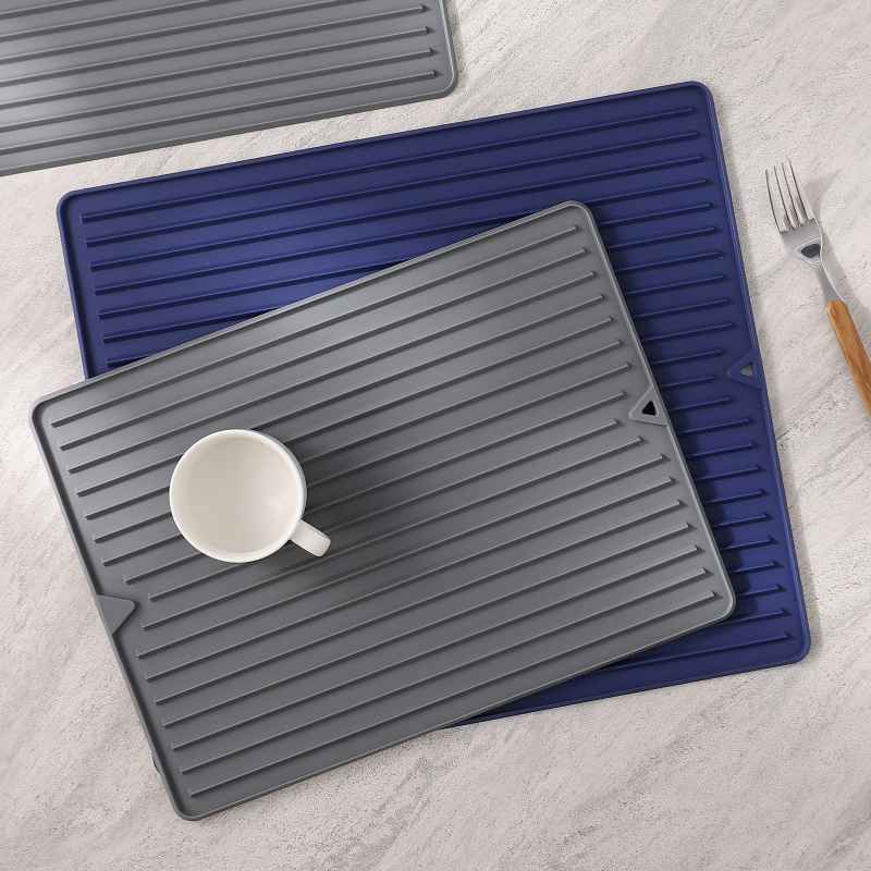 dropship Silicone Square Dish Drying Mat Drain Pad Water Filter Table Placemat Kitchen Heat Resistant Protection Durable Kitchenware