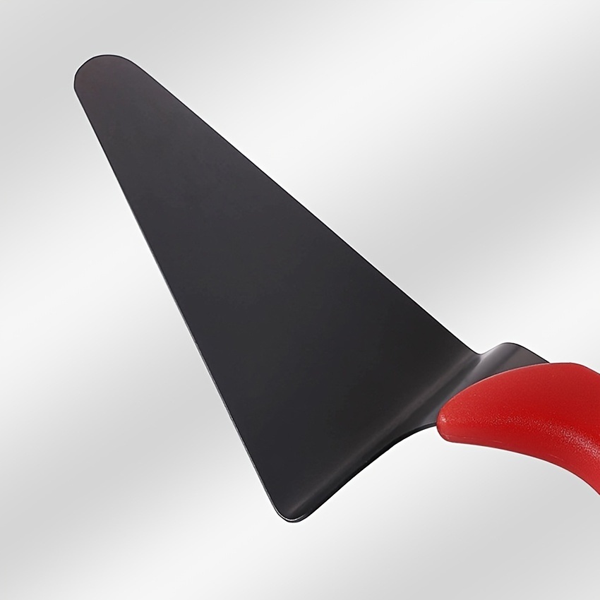dropship 1pc; Cake Server; Stainless Steel Pizza Shovel; Black Red Cake Knife Cake Cutter; Pizza Pie Server; Kitchen Baking Tool; Household Item