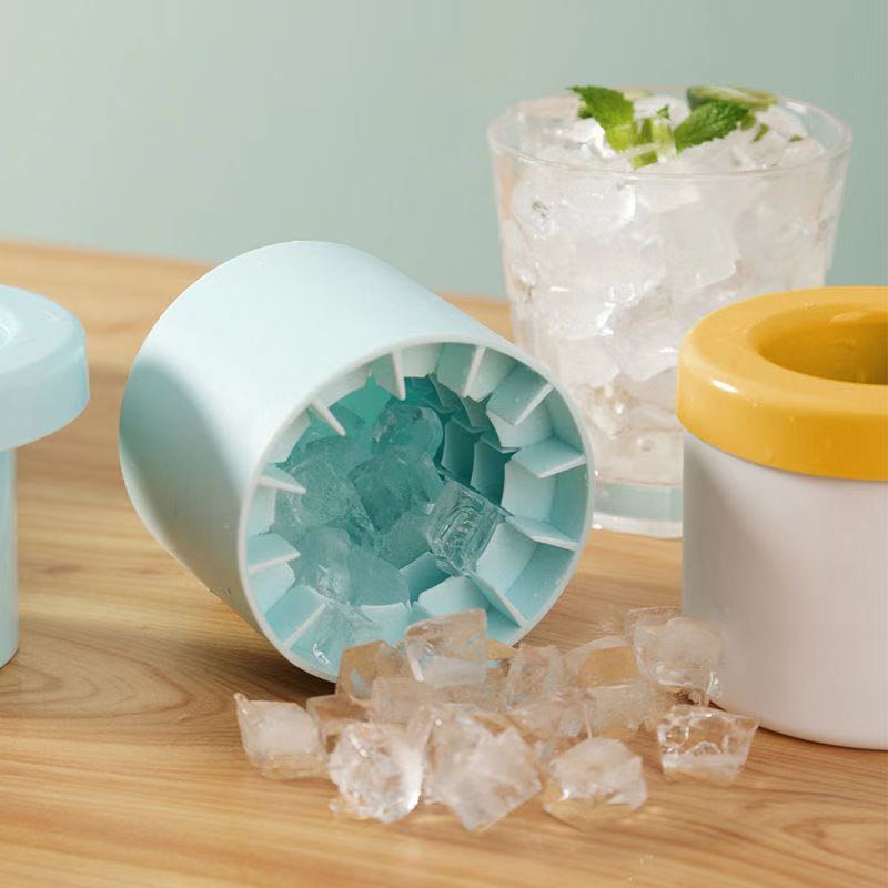 dropship Ice Bucket Cup Mold Ice Cubes Tray Food Grade Quickly Freeze Silicone Ice Maker Creative Design Ice Bucket Whiskey Beer Maker