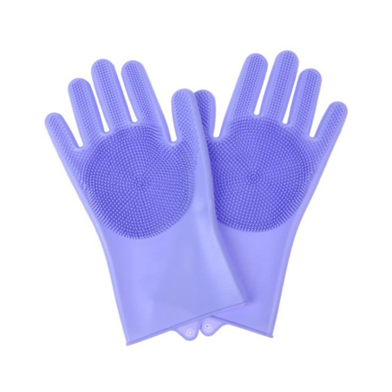 dropship 1 Pair Dishwashing Cleaning Gloves Magic Silicone Rubber Dish Washing Glove For Household Scrubber Kitchen Clean Tool Scrub