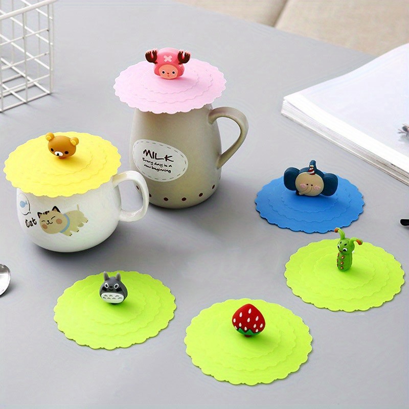 dropship 1pc Creative Silicone Cup Cover With Leak-proof And Dustproof Design; Suitable For Ceramic Tea Cup And Water Cup; Sealed Bowl Lid For Multi-purpose Use